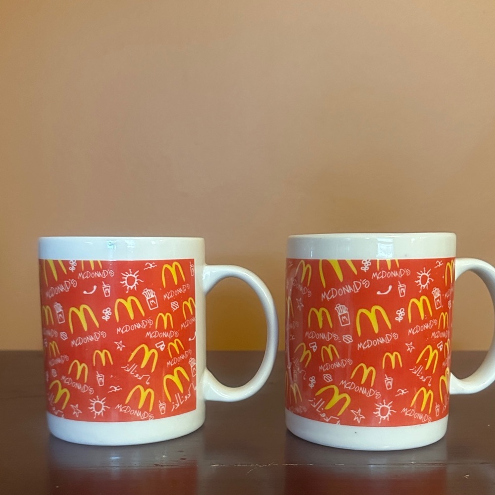2 Rare Retro McDonald’s mugs with Arabic writing